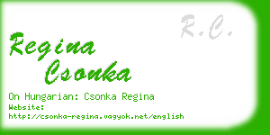 regina csonka business card